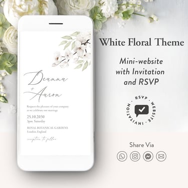 Wedding invitation with online RSVP, Wedding invite with online response