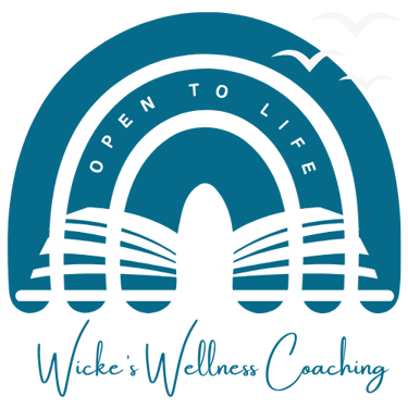 Logo, showing a rainbow, book, birds and prompt saying "open to life"