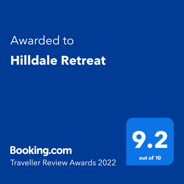 Hilldale Retreat Booking.com Award