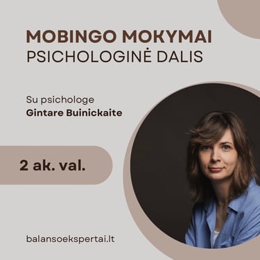 Mobingo mokymai su Gintare Buinickaite