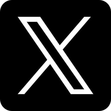 a black and white x icon of a letter x