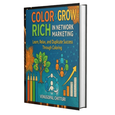 a book cover of book color & grow rich in network marketing