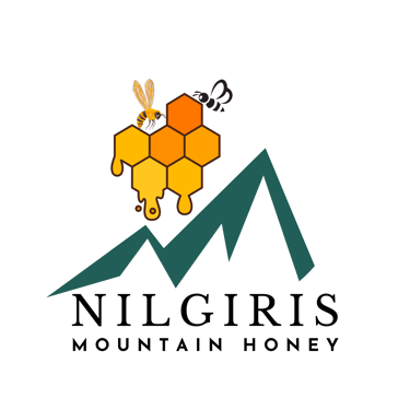 mountain honey logo white background gold bees green mountain nilgiris .gudalur 