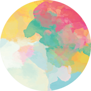 a circular shaped picture of a colorful circular object