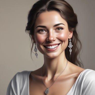 A delighted customer admiring their new ceramic decoration.