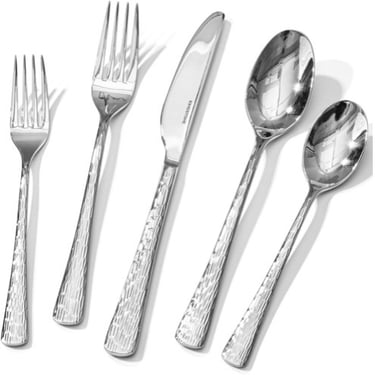 a set of four silverware spoons and forks