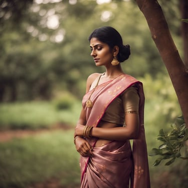 a woman wearing Pure Mysore silk saree