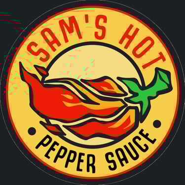 Sam's Hot Pepper Sauce Logo Dark