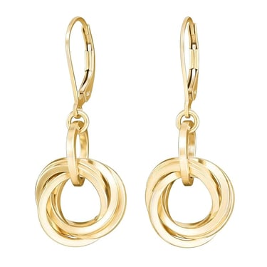 14K Gold Filled Dangling Earrings Love Knot