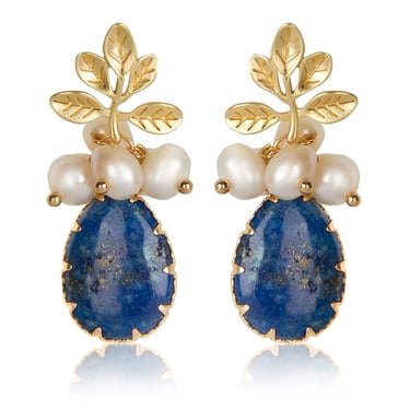 Accessories for Black Dress: Blue Navy Lapis Lazuli Drop Earrings