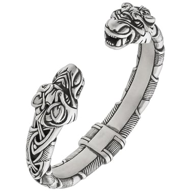 Mens Viking Arm Ring Bracelet in Sterling Silver. Norse Scandinavian Style Accessories