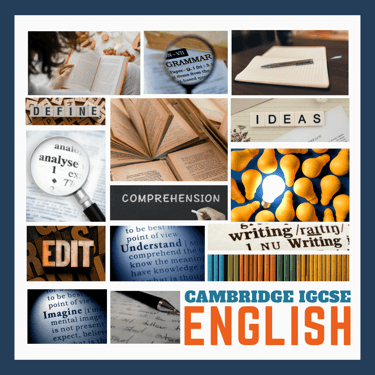 IGCSE English book and Ideas montage