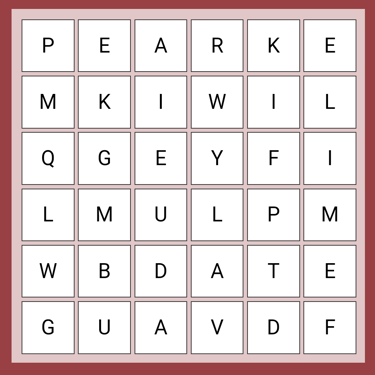 Fruit word Search 
