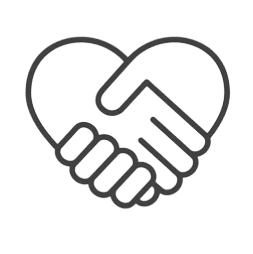 Deux mains se serrent en coeur pour des tarifs d'accompagnement solidaires