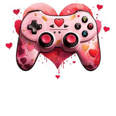a pink video game controller controller with a heart shaped video game controller