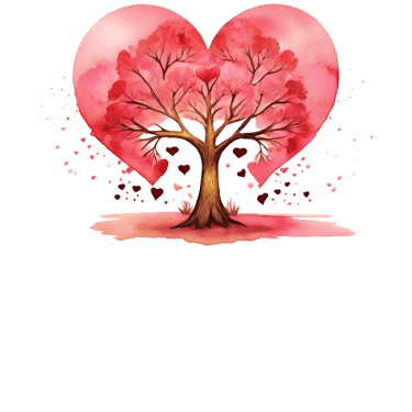a tree with hearts on it and a heart shaped tree