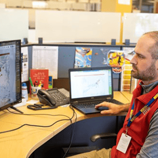 Ed working at a computer