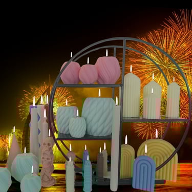 classic candle collection, of structural and colorful candles