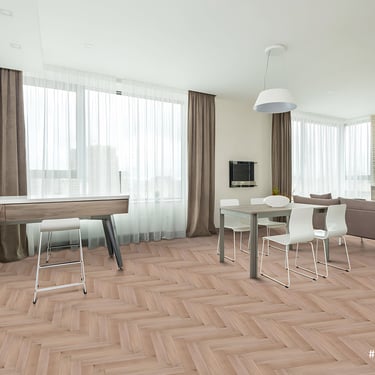herringbone flooring installed image