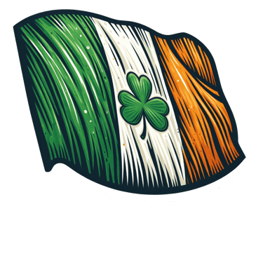 a flag with a shamrock leaf on it