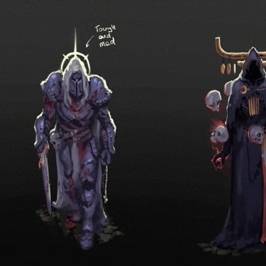 Horror enemy designs concept art for indie games