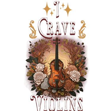 a violin player's name on a green background