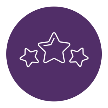 three stars in a circle with three stars on it
