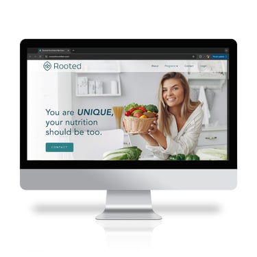 a computer monitor screen displaying a nutritionist website design