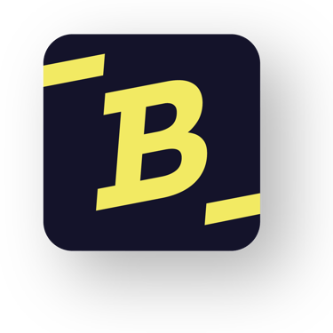 Alternative design of Badass Man Action App icon in black and yellow