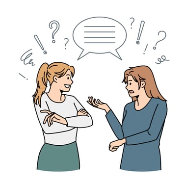 Two women talking
