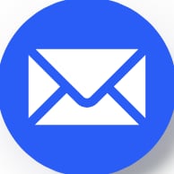 a blue envelope with a mailbox icon