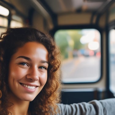 A happy customer smiling after a consultation with Maria da Luz.