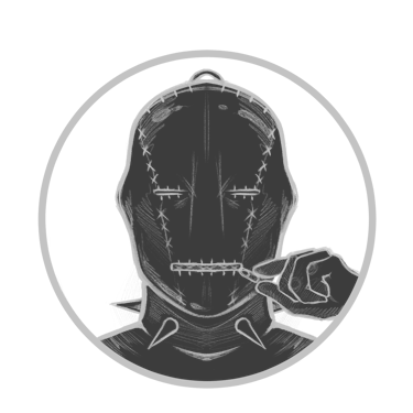 a man in a mask whit zipper