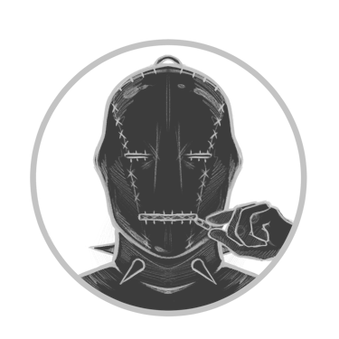 a man in a mask whit zipper