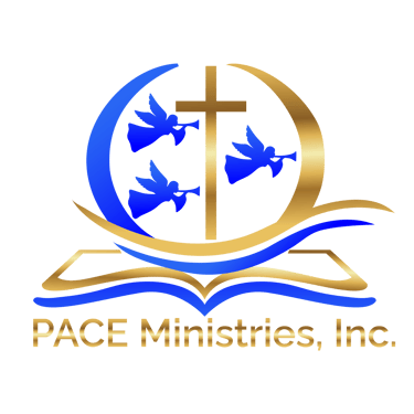 Official PACE Logo featuring the cross, three angels, an open Bible and wind current