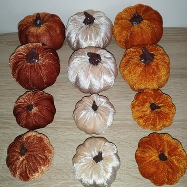 Set of 12 hand-painted artificial pumpkins for fall, Halloween, and Thanksgiving home décor