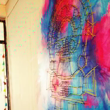 Fresque salon hostel Cusco