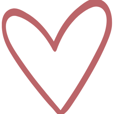 A transparant heart with a red outline