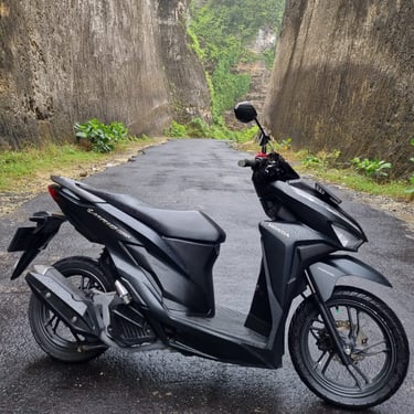 bike with cliff view