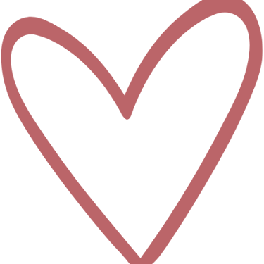 A transparant heart with a red outline