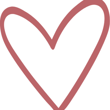 A transparant heart with a red outline