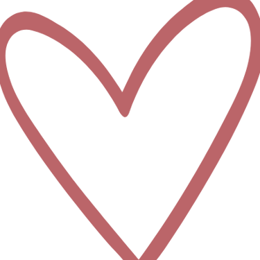A transparant heart with a red outline