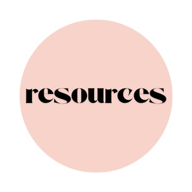 peach circle with the word resources