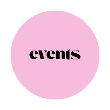 pink circle with the word events