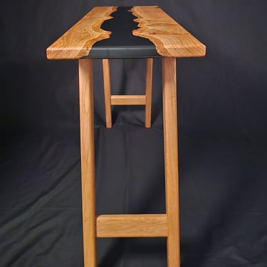 Solid Oak Console Table top front view