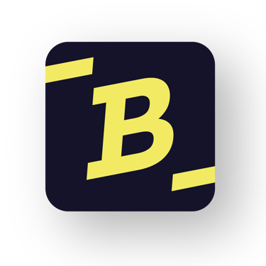 Alternative design of Badass Man Action App icon in black and yellow