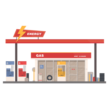a gas station with a gas station and a gas station commericial property loan