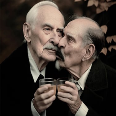 two men are standing next to each other