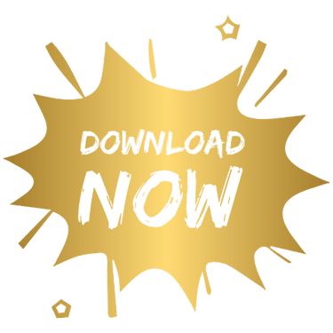 A splotch of gold paint with the words "Download Now" in the centre of it