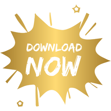 A splotch of gold paint with the words "Download Now" in the centre of it